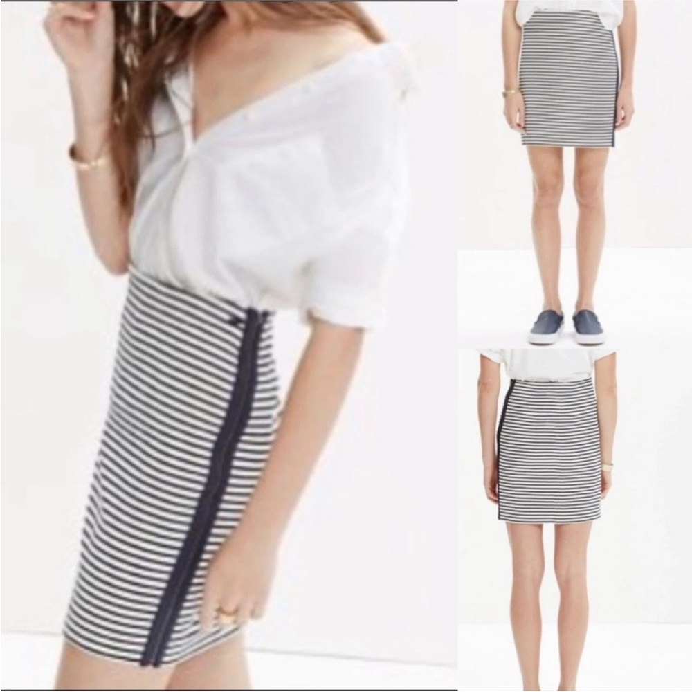 Madewell Blue & White Striped Mini Skirt